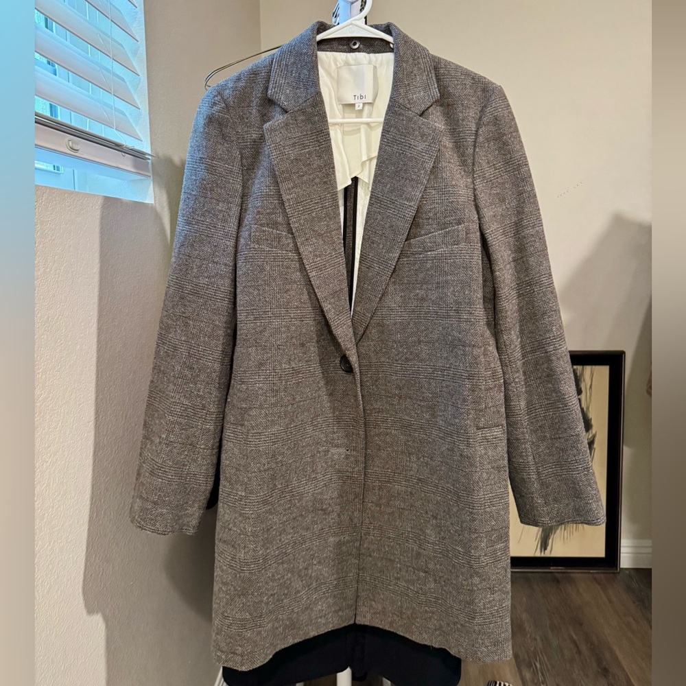 Tibi Gray Blazer Coat
